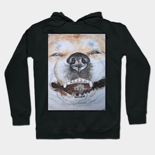 cute akita smiling funny dog portrait art Hoodie